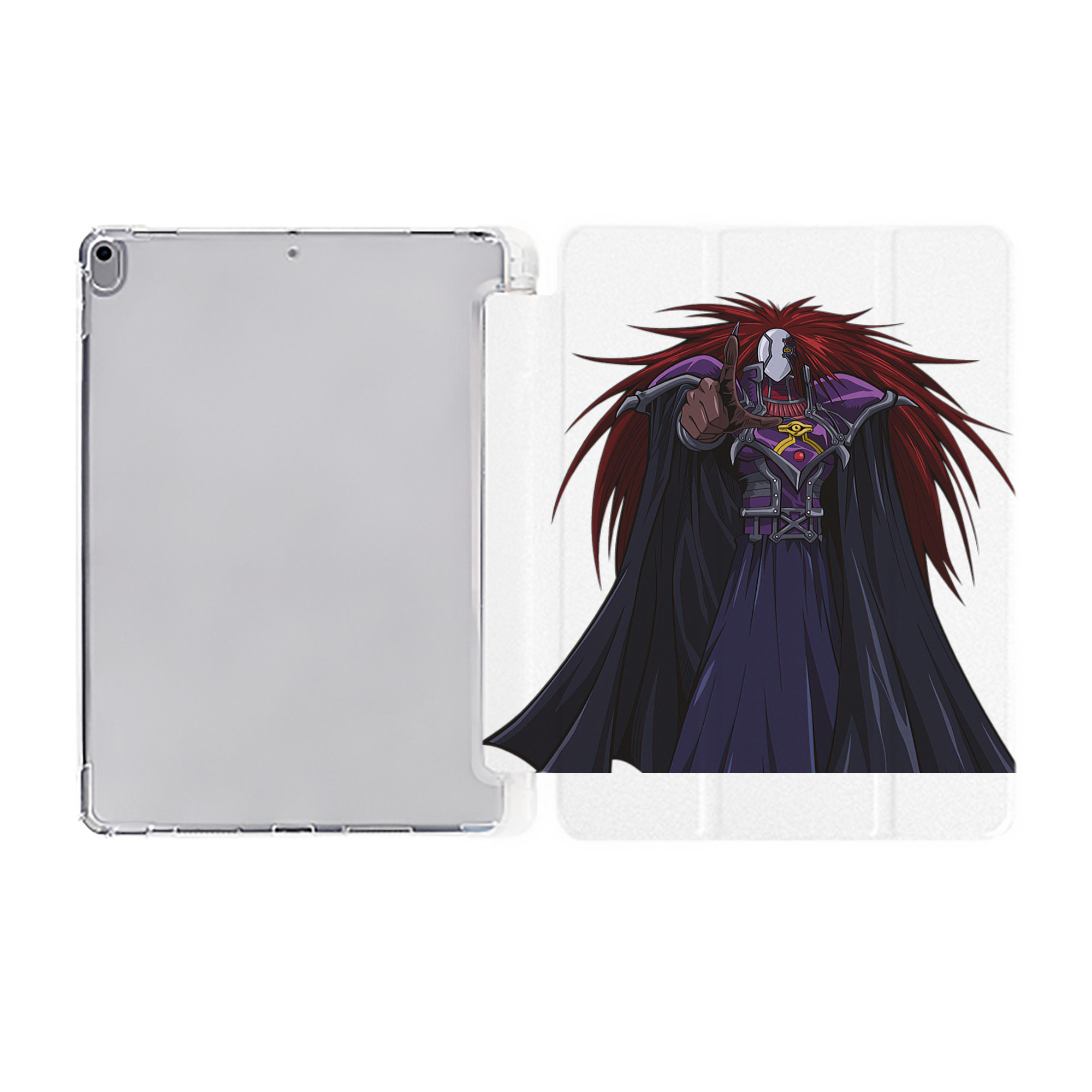（画像用） 遊☆戯☆王 Yu-Gi-Oh! IPad ケース ペン収納付き 三つ折りスタンド PUレザー×シリコン 対応機種9.5/10.5/10.9インチ